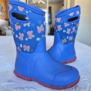 VGUC Bogs Durham Butterfly Kids Winter Waterproof Boots - Size 2